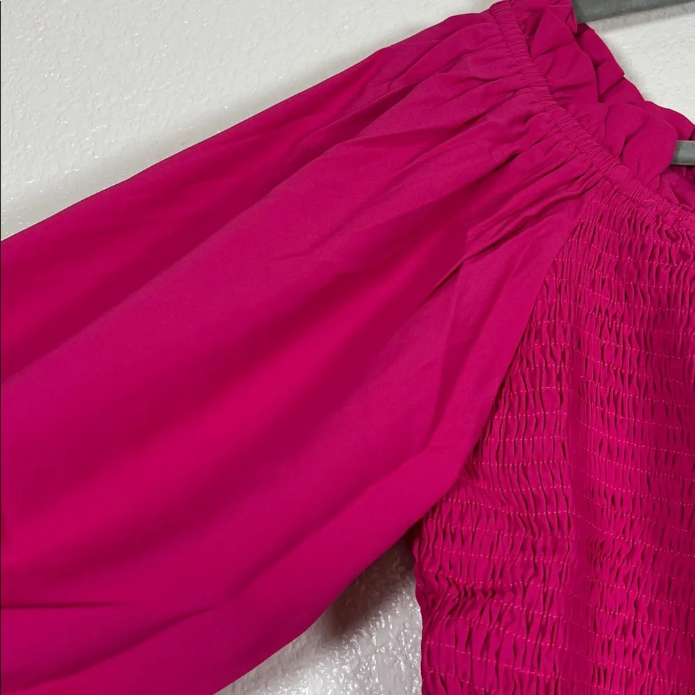 Fuchsia pink shocked bust top, size 3X - Picture 5 of 8